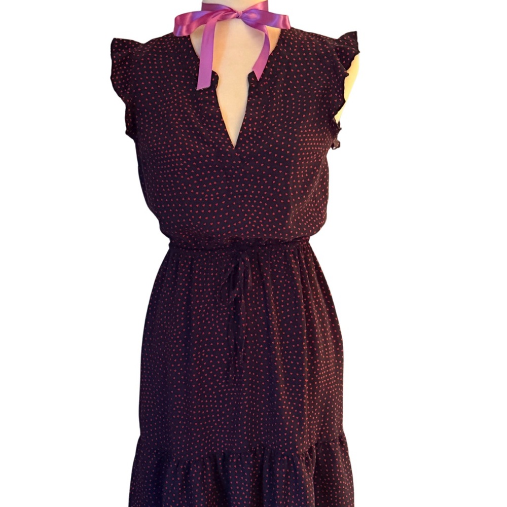 Modcloth Black and Red Polka Dot Midi Dress
